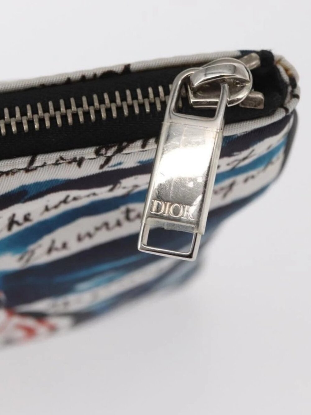 Christian Dior Clutch Bag Nylon RAYMOND PETTIBON Blue Silver Auth bs32109 - Picture 12 of 16